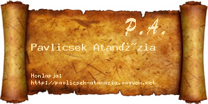 Pavlicsek Atanázia névjegykártya